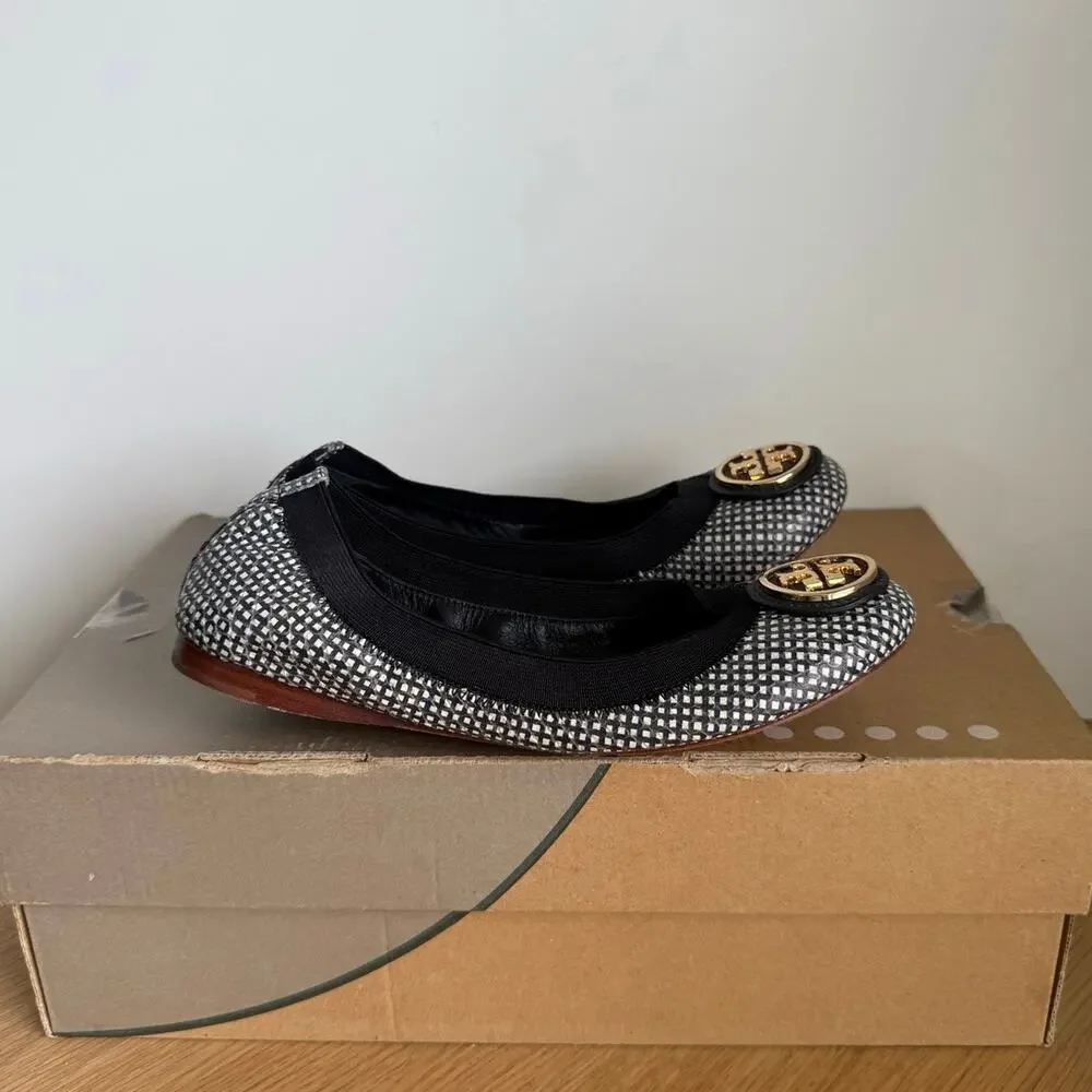 Tory Burch Caroline 2 ‘Tidal Grid’ Women Ballet Flats- SZ 5